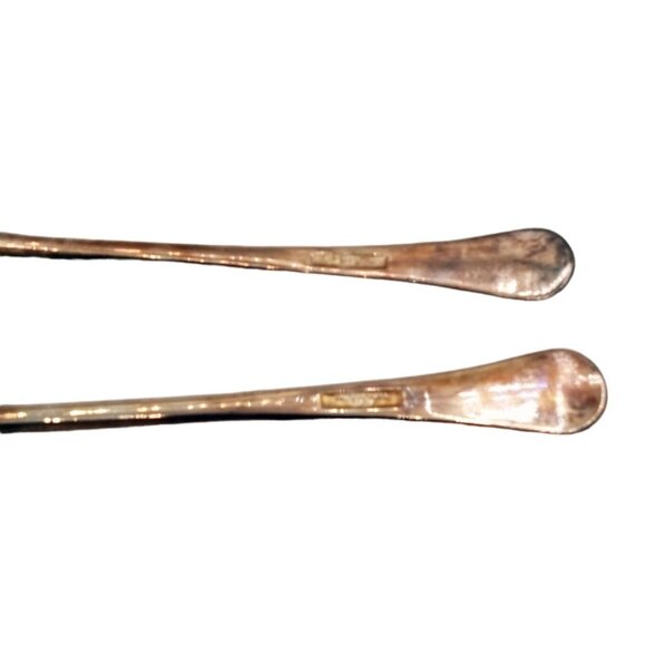 Italian Silver Plate Salad Serving Set Spoon Fork Elegant Dining Vintage 9 Inch - Picture 11 of 14